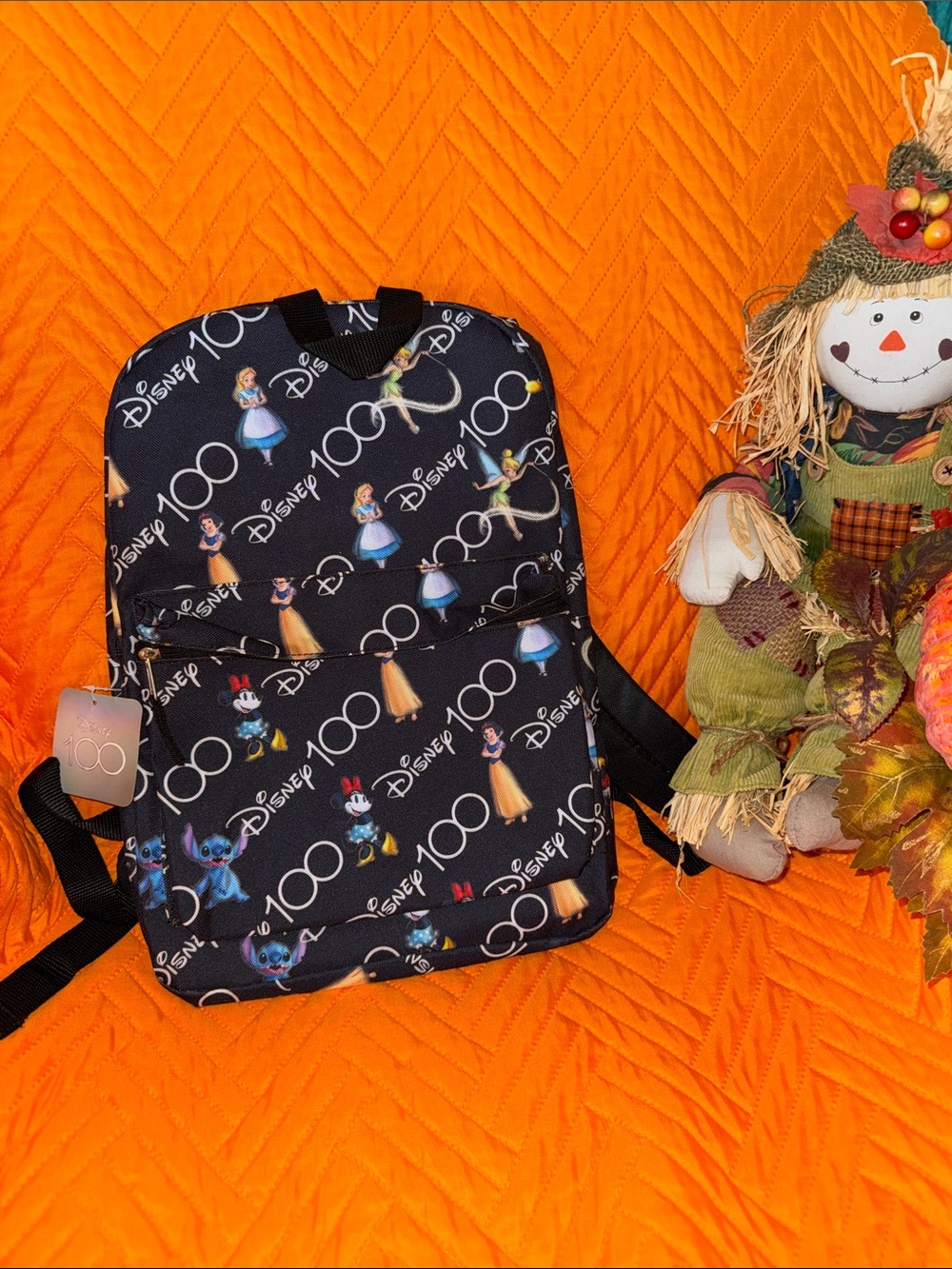 Disney Black Kids Backpack with Colorful Character Prints 100th Annivesary